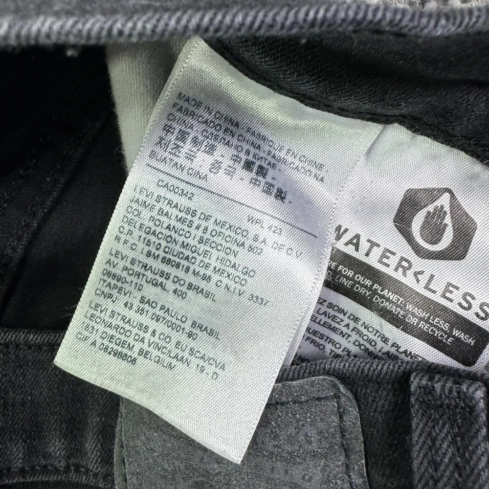Levis Jeans Womens 27 Black 314 Shaping Straight Mid Rise Denim Charcoal Wash